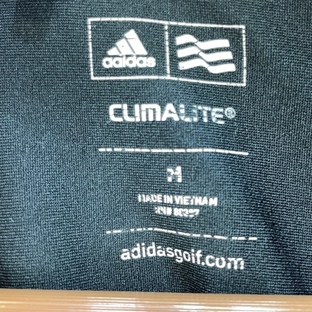 Adidas Climalite Golf 1/4 Zip Pullover Mens M Black Red Accent Long Sleeve Top